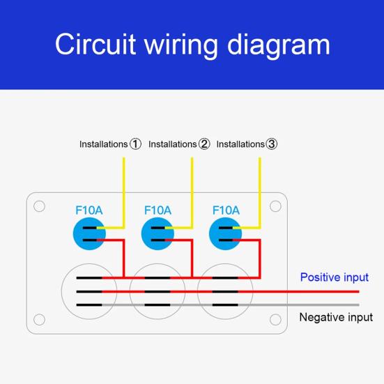 12V-24V Toggle Switch Panel 3 Buttons Design Waterproof Simple Installation Power Control Boat Truck