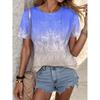 Summer Figure Gradient 3D Print T-shirts Women Streetwear Casual Fashion Y2k Short Sleeve T Shirt O-neck Tees Tops Clothing