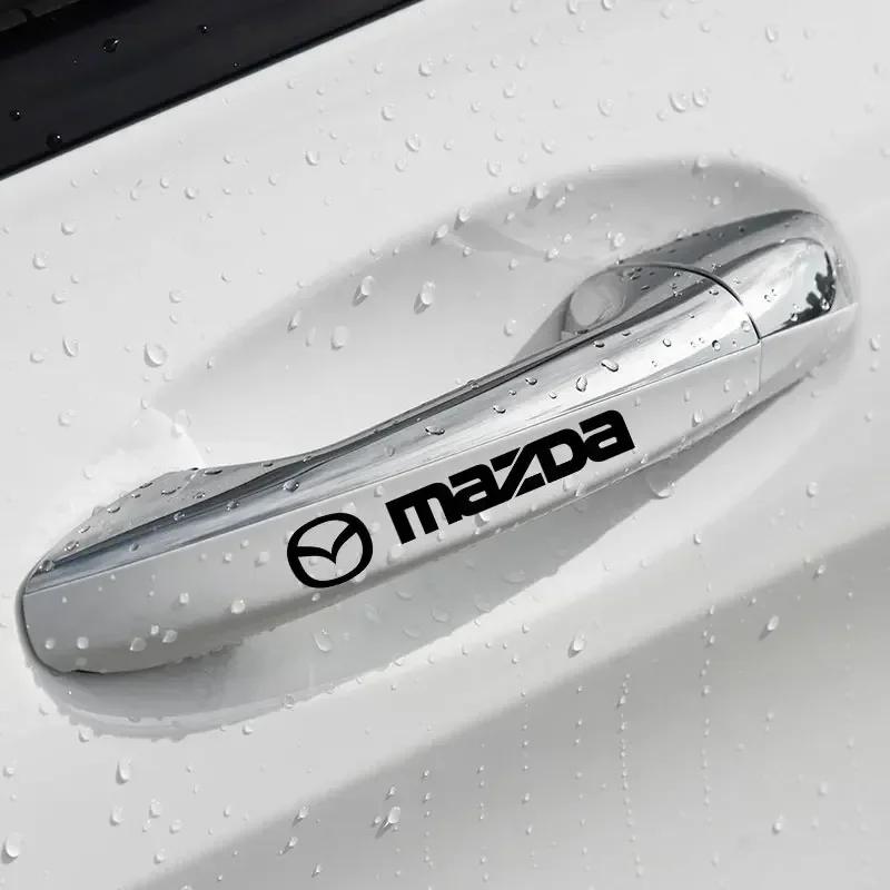 2025 Hot 4Pcs Car Logo Car Door Handle Anti Scratches Stickers For MAZDA 2 3 6 ATENZA 3 BK BL 5 CR CW 6 II GH CX-7 ER MX-5 NC Ca