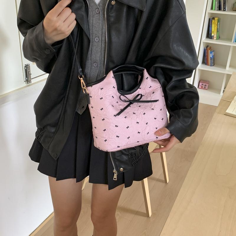 Bow Net Red Envelope, Portable Bucket Bag, Simple and Versatile Shoulder Bag, Messenger Bag.