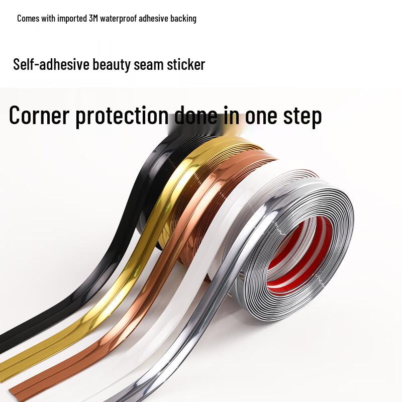 

Elegant PVC Corner Protector and Sealing Strip for Inner Tile Edges Glossy Gold 2cm