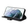 Mobile Phone Leather Case Dust Proof Scratch Resistant Magnetic Wallet Protective Case for Galaxy S22 Ultra Black