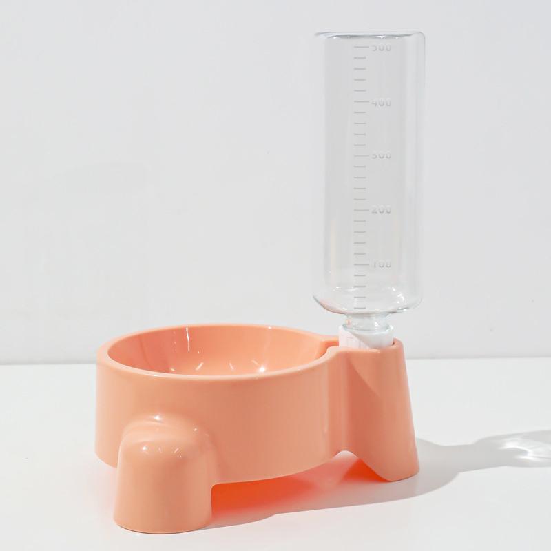 1PC Pet Water Bottle Automatic Water Feeding For A Single Bowl Of Drinking Water Puppy Cat Drinking Bowl Dispenser Pet Supplies розовый