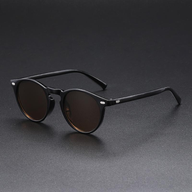 New Vintage Round Sunglasses UV400 Protection Sturdy Metal Frame Fashion Eyewear for Men Trendy Sunscreen Shades