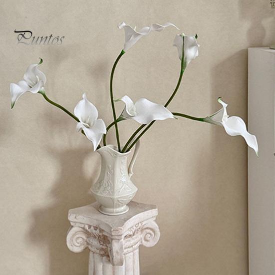 EVA Material Flowers Artificial Calla Lily Flowers, Flexible Branches Realistic Faux Flower, Retro Home Decor Soft Touch Fake Lilies for Wedding
