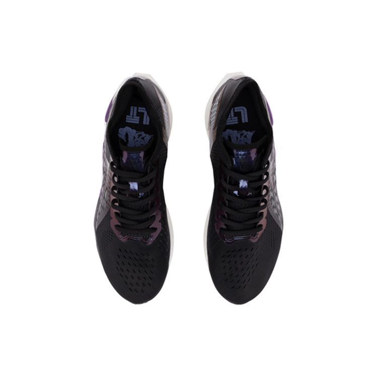 Li Ning Wind Chaser Stability Racing Support Low Top Running Shoes Women Sneaker Black Purple ARMQ004-1