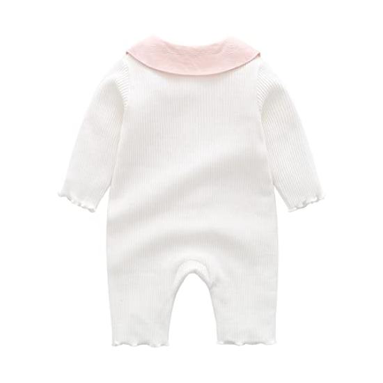 Baby Clothes Long Sleeve Romper for Girls and Boys Newborn Coveralls Newborn Pajamas Preparing for Maternity Jacquard Underwear Plain with Collar