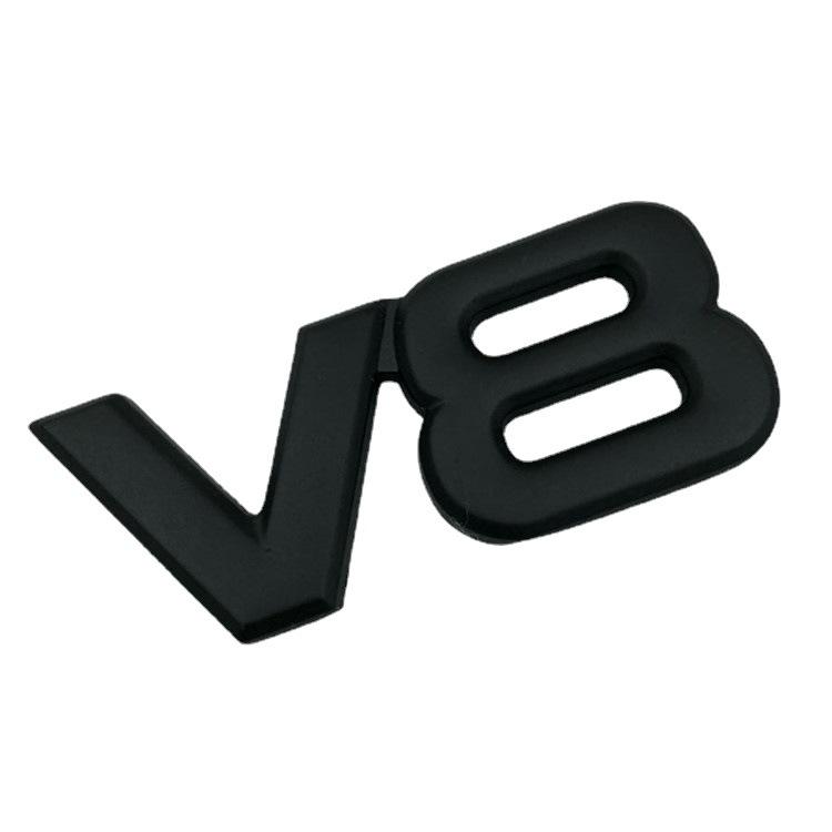 3D odznak V8 pro vozy Toyota a Volkswagen - Galvanicky pokovená kovová nálepka na zadní část