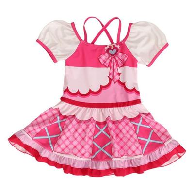 Airin Bandai Kimi To Idol Transformation Swimsuit 572 Pink One-Piece Swimsuit, PreCure Girls' (100cm/110cm/120cm) (Pink/Purple)