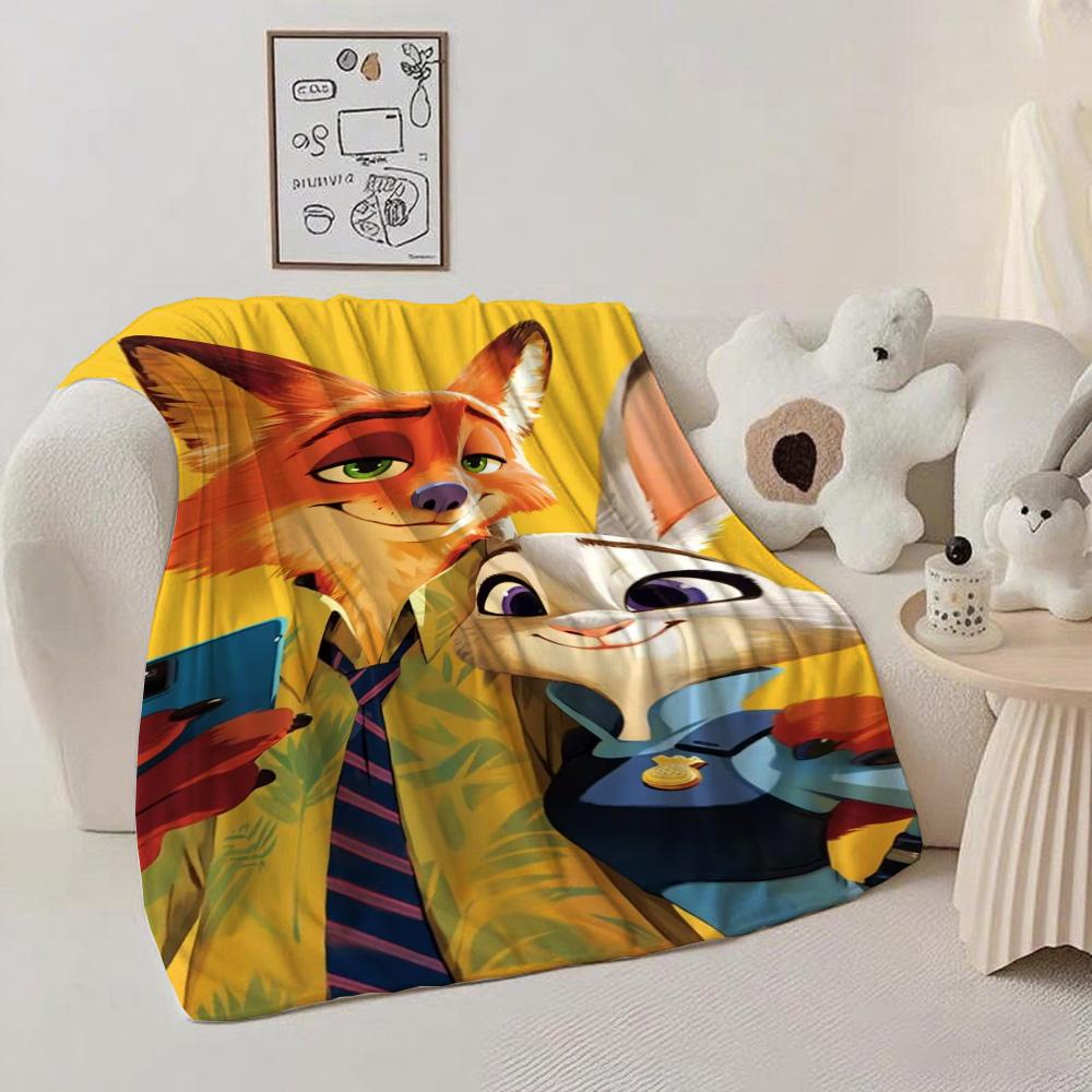 Kawaii J-Judy&N-Nick All Seasons and Blankets for Decorative Sofa Blanket New Year Bedspread On the Bed Furry Camping Anime Beds