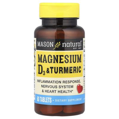 Magnesium, Vitamin D3 and Turmeric, 60 Tablets