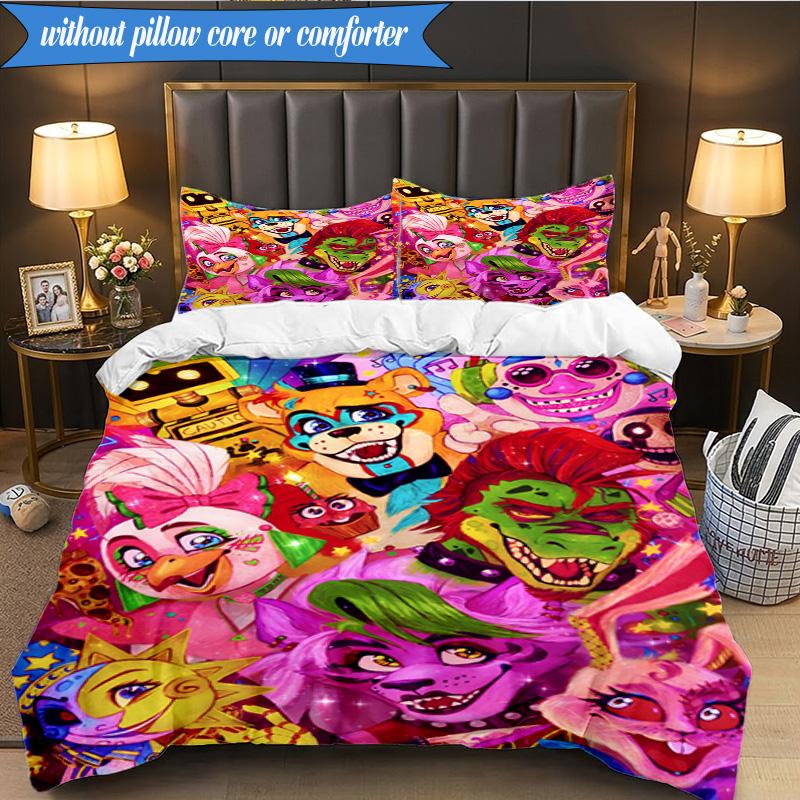 Set Biancheria da Letto Festa Five Nights 3 Pezzi, Include 1 Copripiumino e 2 Federe Perfetto per Camera da Letto, Dormitorio, Regalo di Natale per Fan