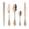 5Pcs Palace Style Dinnerware Stainless Steel Kitchen Portable Cutlery Set of  Tableware Spoon Forks Knives Chopstick Silverware