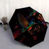1pc Colorful Hummingbirds In Flight Pattern Beautiful Looking Automatic Folding Umbrella, 3 Folding, 8 Iron Frame Design, Durable and Suitable for Tra
