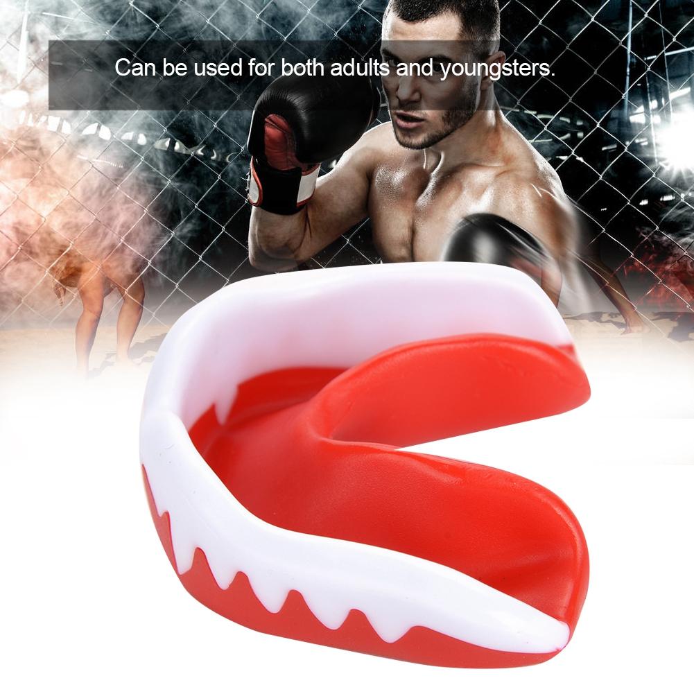 Professional Mouth Guard Teeth Protector Gum Shield Karate Boxing Protection Tool Red White