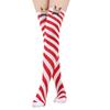 Women's Christmas Doll Socks Stripe Knee-High Socks