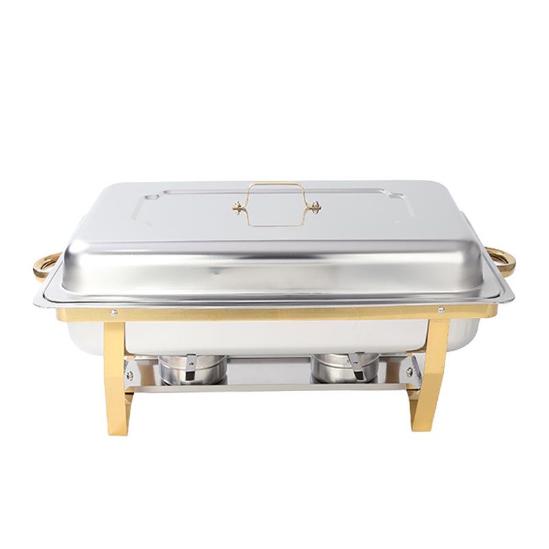 Gold-Plated Stainless Steel Folding Lid Buffet Burner Chafing Dish