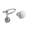 Adjustable Opening Ring Lightweight Comfort Brushed Ball/Square Ring Geometric Aesthetic Jewelry for Fashion Enthusiasts