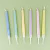 6pcs Hot Selling Paris and Rome Streamer Birthday Candles Beads Gradient Threads Candy Colors Creative Party Cake Decorations