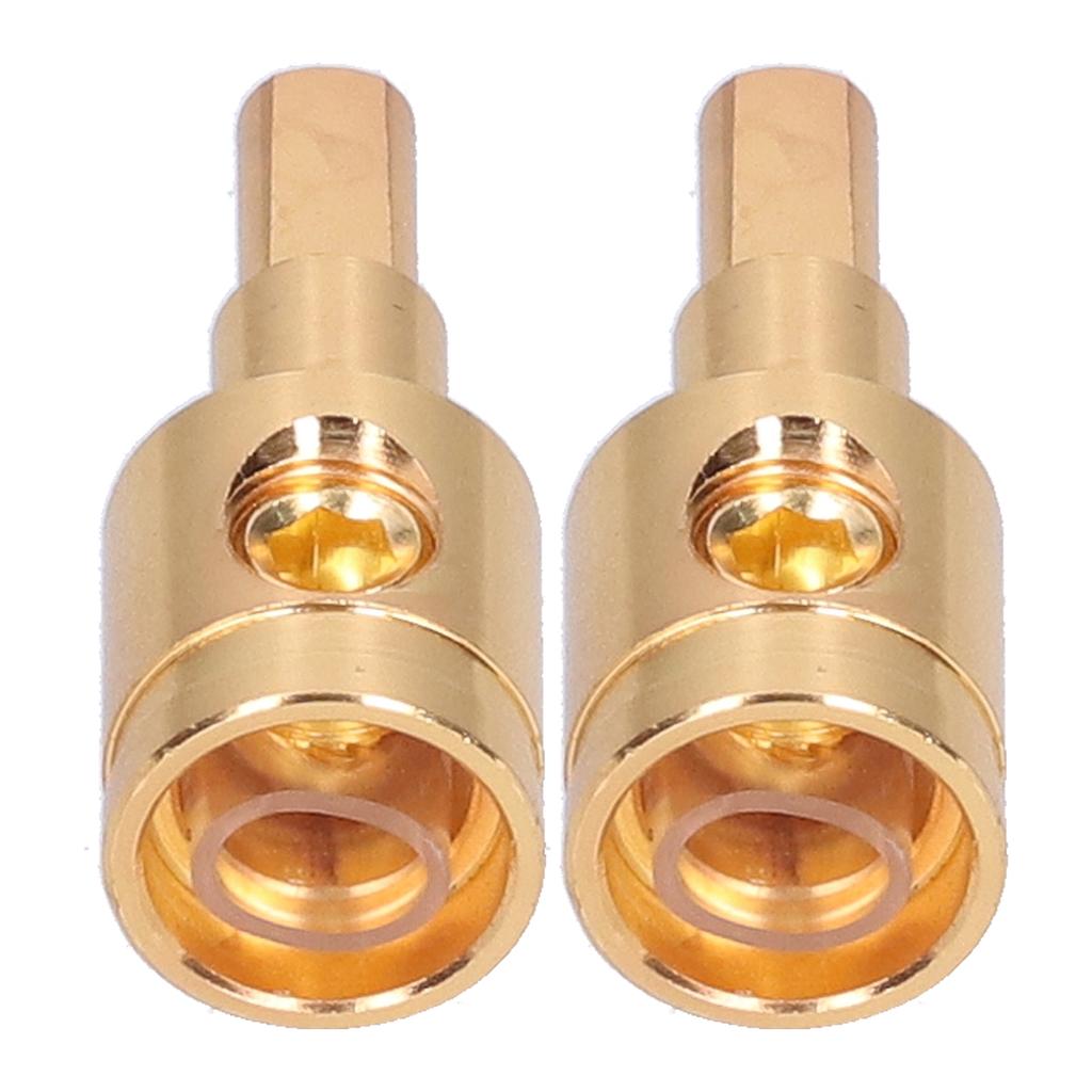 2pcs 0GA Wire Reducer Terminal Connector Pure Copper Gold Plated for Car Audio Amplifier Modification