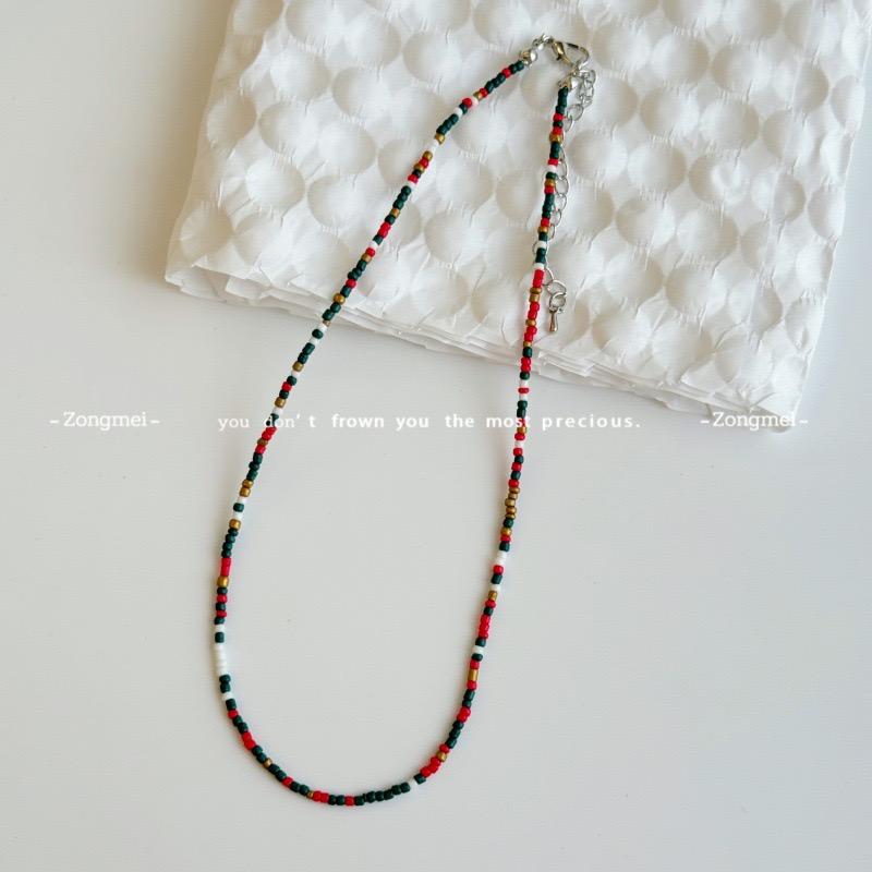 Einfacher Perlen-Choker Damen Koreanische Mode Anhänger Bunt Handgemacht Boho Halskette Kette Halskette Damen Schmuck Geschenk