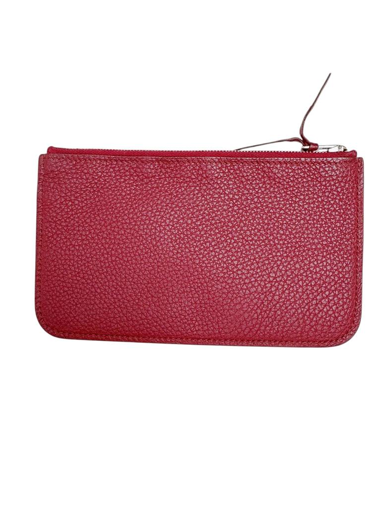 Použitá dlouhá peněženka Hermès Dogon GM v barvě vínová rubínová, stříbrné kování