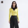 Top Tricotat Elegant cu Mâneci Lungi și Decolteu în V