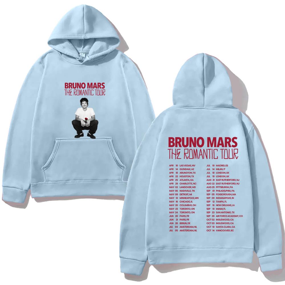 Bruno Mars Hoodie The Romantic Tour 2026 HighQuality Moletom for Autumn/Winter with Hooded Fleece Harajuku Comfortable Hoody