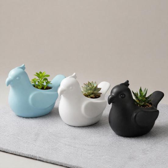 Small Modern Style Flowerpot Bird Shape Flowerpot, Handheld Size Durable PLA Flower Pot, Healing Mini Desktop Planter 3D Printed Creative Planter, for