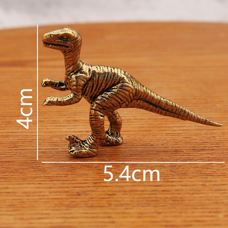 Thornback Dragon Dinosaur Small Copper Retro Play Gift Desktop Decoration Small Dinosaur Metal Ornament Crafts