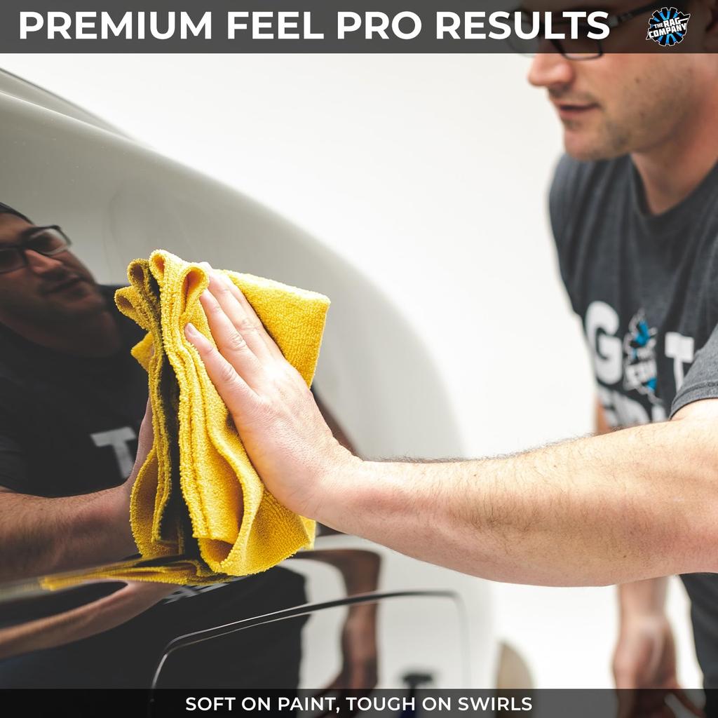 The Rag Company Edgeless 365 Towels, 40x40cm, Pack of 10, Car Wash, Detailing, Multi-Purpose, Gold