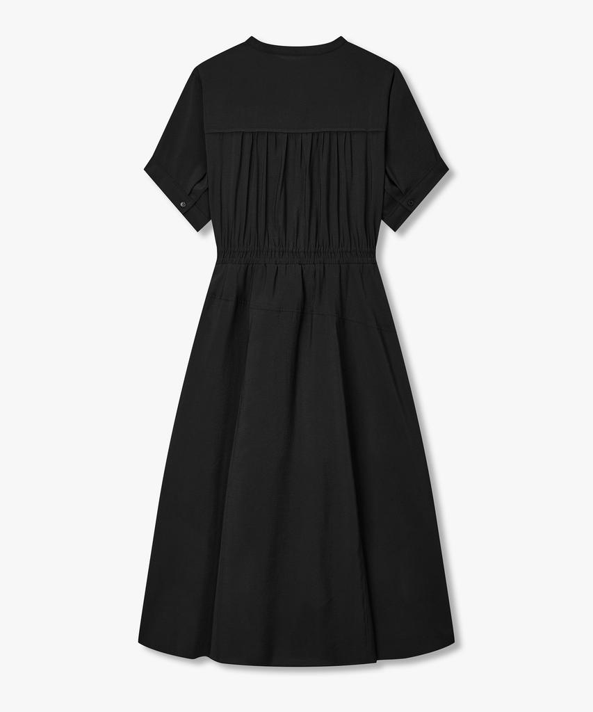 Bobeu Shirred Flare Long Dress_Black 7156337002