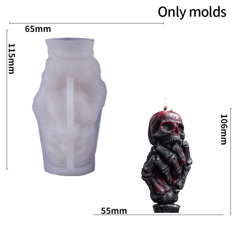 Bone Hand Series Aromatherapy Candle Silicone Mold Diy Halloween Skeleton Candle Making Supplies Horror Skeleton Hand Grinder