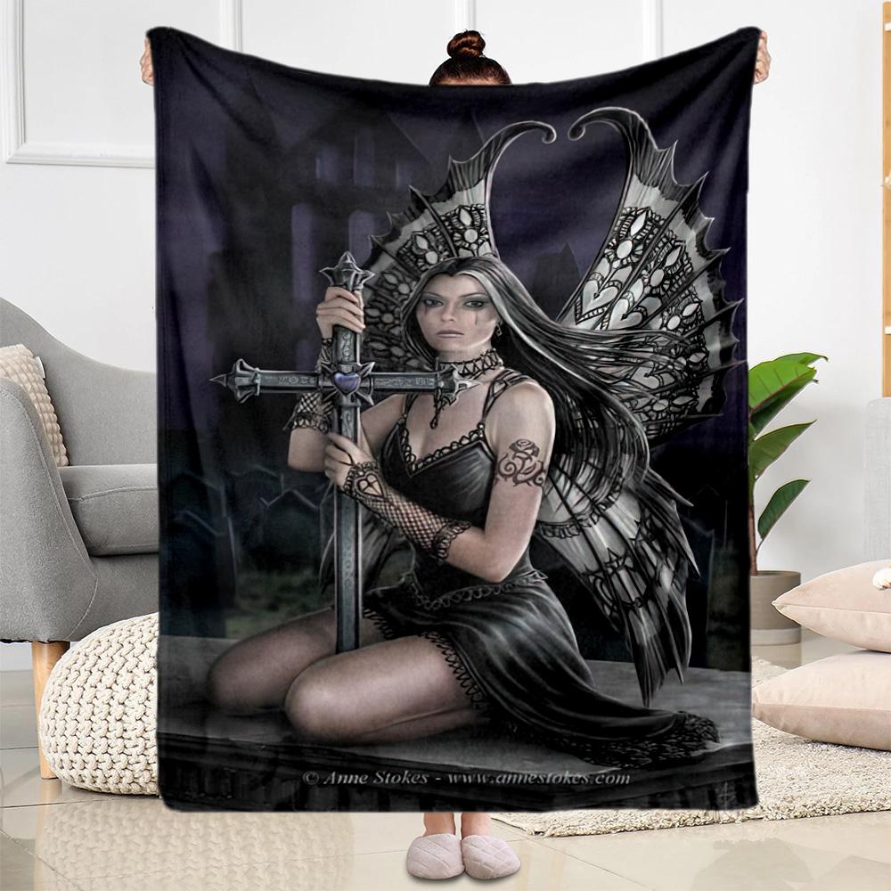 Gothic Style Blanket Warmthful Decor Great for Bed Office Picnics Four Seasons Multipurpose Stylish Decor Ideal Gift For Birthday Valentine'S Day