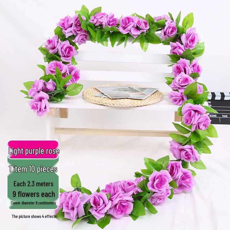 Artificial Rose Vine Decoration for Wedding Ceiling or Water Pipe Cover