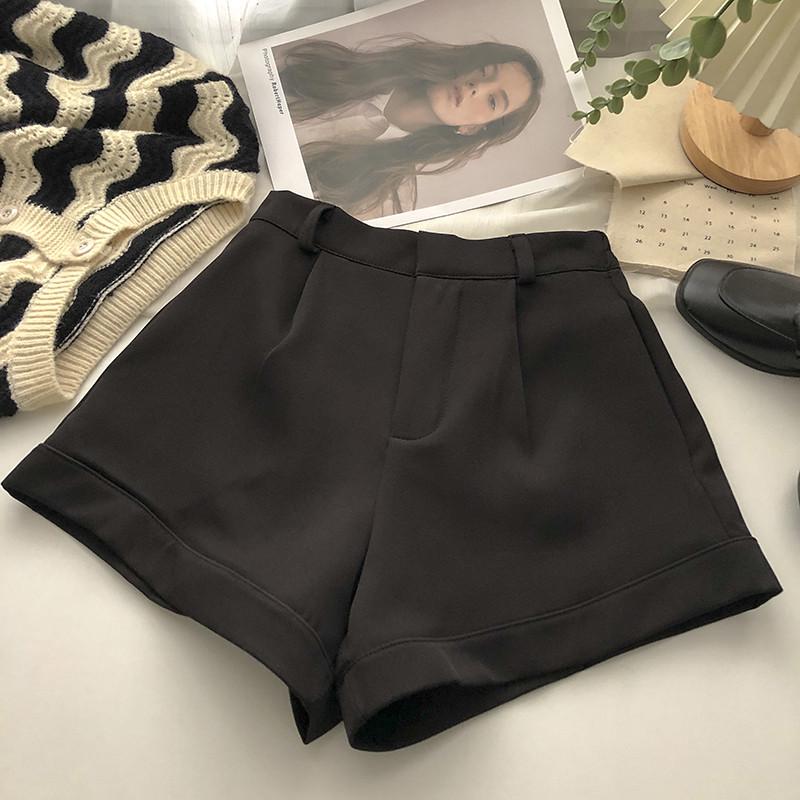 

Women s Apricot High-Waisted A-Line Wide-Leg Shorts: Versatile, Loose-Fit, Slimming Casual Hot Pants for Spring and Autumn 2026 XS чорний