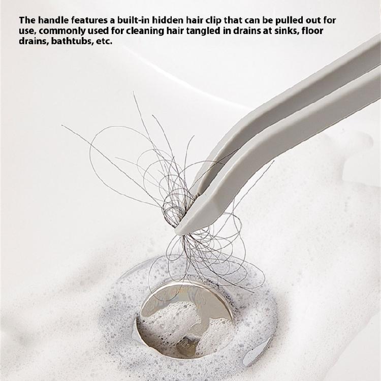 Multiuse Stiff Bristle Bathroom Brush With BuiltIn Hair Remover For Tight Space Corners Floor Efficient Cleaning 2Pcs