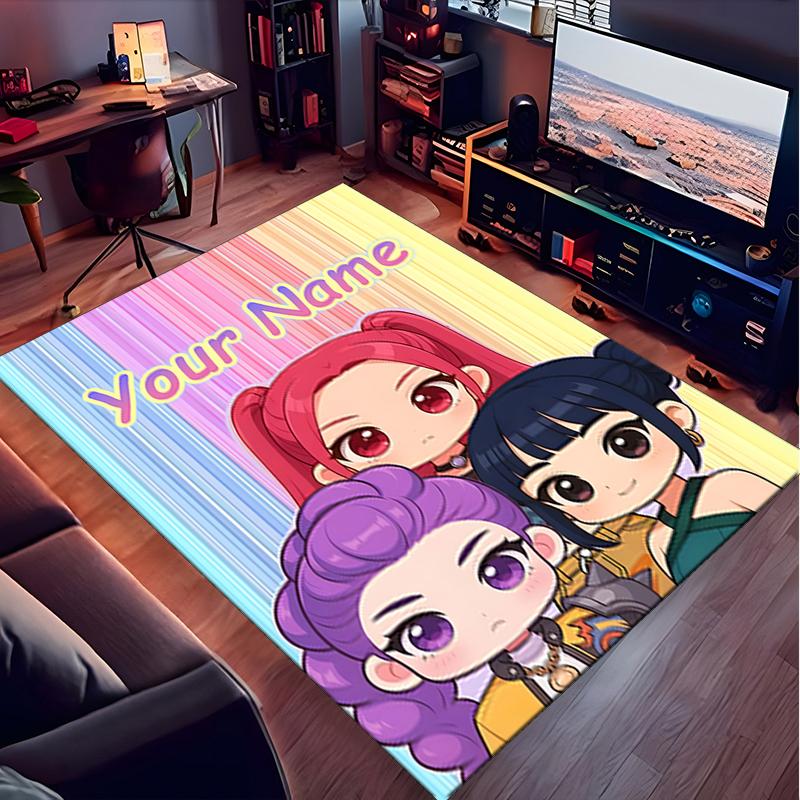 1PC Custom Name "Rainbow Dreams Friendship" Theme Floor Mat Ideal for Living Room, Game Rooms, Office, Bedroom, Office Floor Mat , Floor Mats for Home