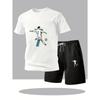Summer Men's Casual Sports Set Short Sleeve T-Shirt + Shorts Round Neck Quick Dry Home Outdoor Running Gym Suit 2 Piece Hot Sale