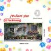 2D Italian Flower Wall Backdrop, Old Cottage with Potted Roses & Ivy for Outdoor Party