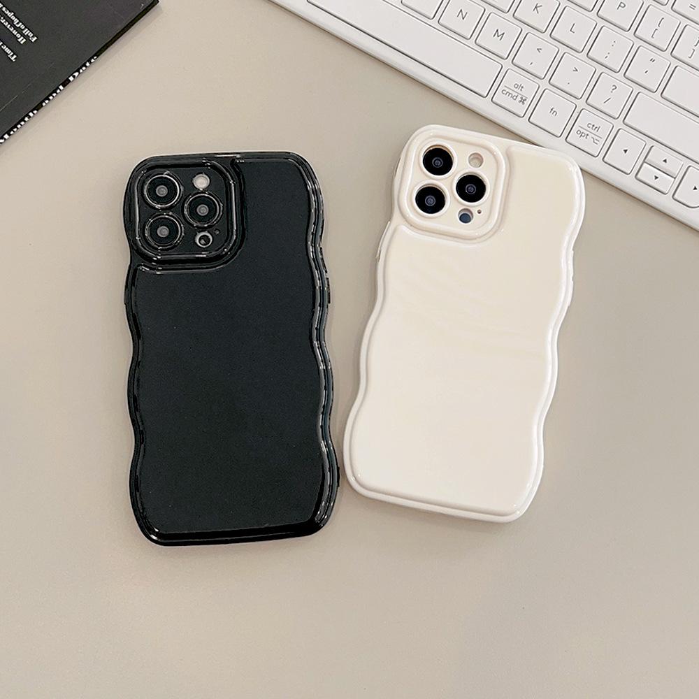 Applicable to iPhone11 Apple mobile phone case 11promax solid color air cushion 11 silicone 11 simple 11 wavy edge 11