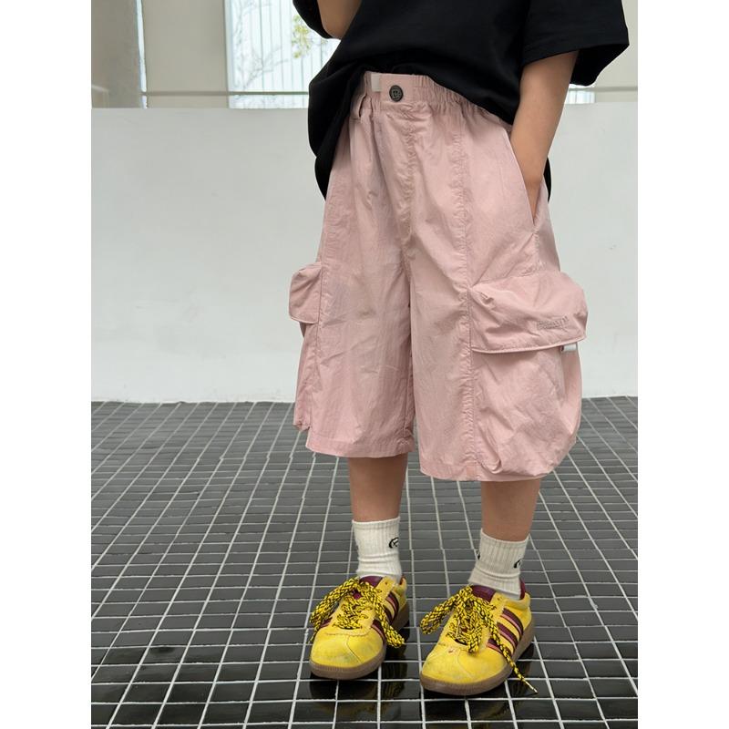 Kids Korean Style Cargo Shorts Quick Dry Loose Fit Durable