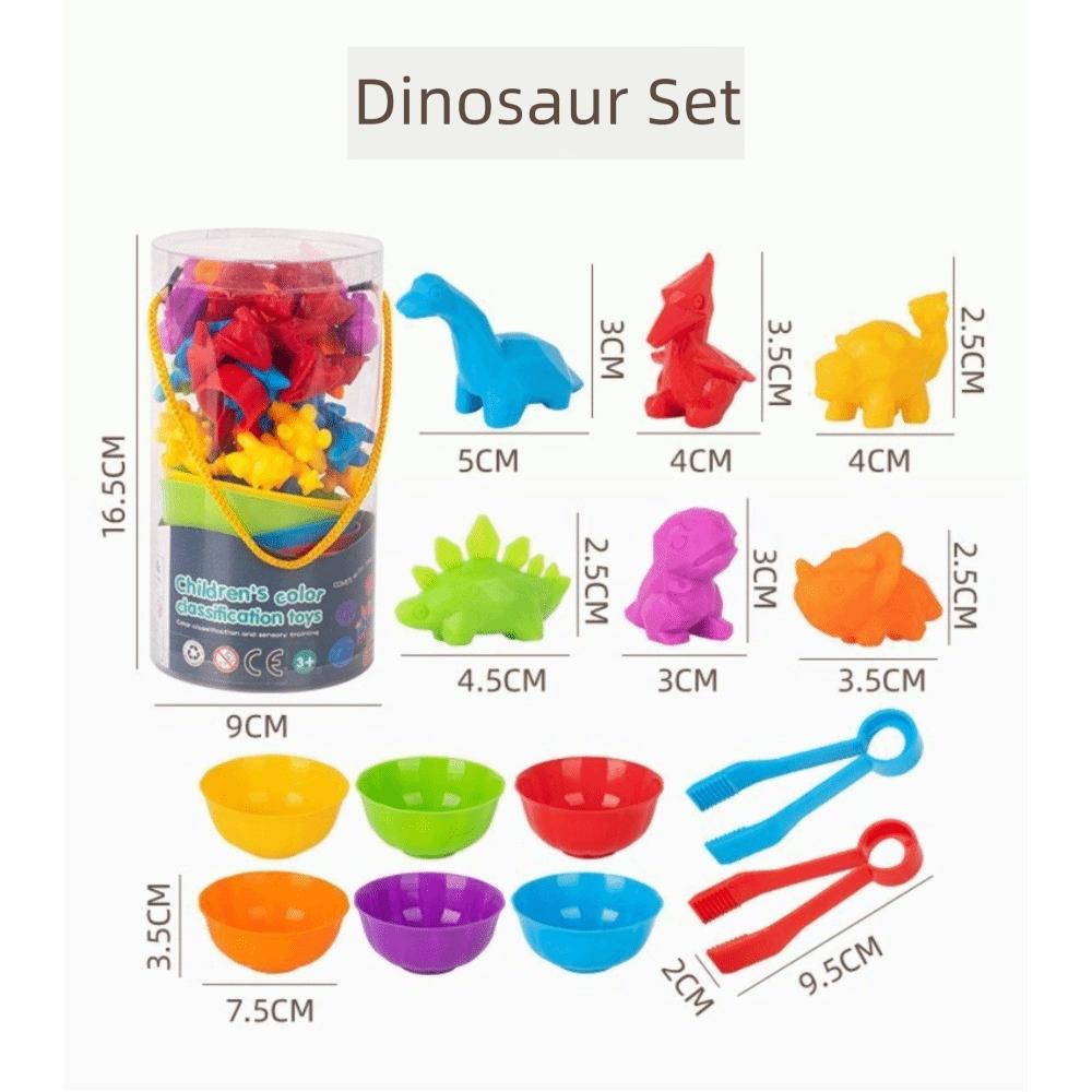 Multiple Colors Rainbow Counting Toy Bear & Dinosaur Shapes Classification Toy  Family Play
