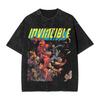 Hot Sale Anime Crazy Invincible Graphic Print Tshirt Vintage Washed Harajuku Y2k Fashion Summer Tee Hip Hop Streetwear Tshirt