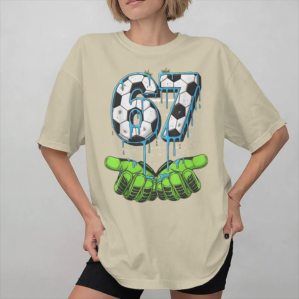 Soccer 67 Six Seven 6 7 Football Funny Meme Apparel Men Women Summer Fashion T Shirts Polyester Tee Graphic Printed T-shirt Clothes