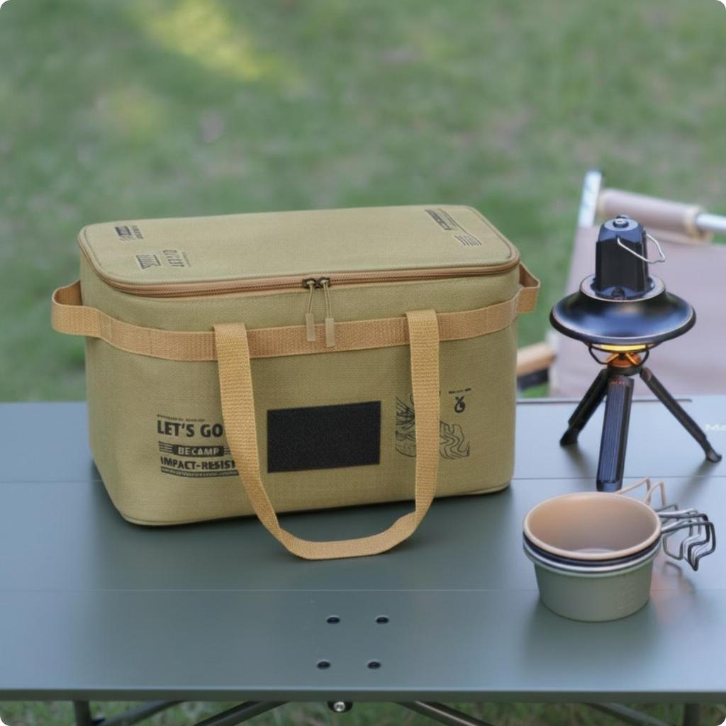 Camping Storage Bag Portable Outdoor Cooking Organizer with Handles for Campers,
