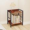 Naive 2-Tier Naive Sofa Bedside Table, Stylish Wooden End Table, Open Shelf, Storage Rack, Easy Assembly