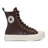 Converse Chuck Taylor All Star Synthetic Leather Comfortable Non-Slip Abrasion Resistant High Top Board Shoes Women's Brown