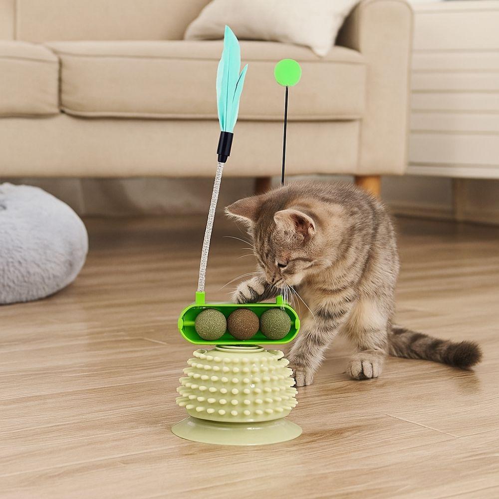 Wear Resistant Cat Teaser Stick Detachable Cat Floating Hair Toy Cat Spinning Wheel Toy  Training
