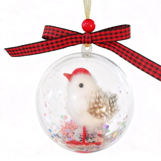 Nature's Birds Ball Ornament 3D Animal Clear Plastic Ball Decoration Christmas Tree Memorial Gift for Bird Lovers